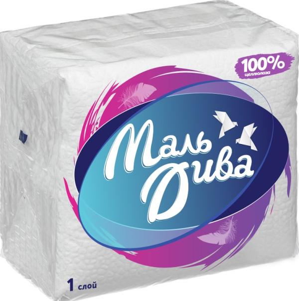 Салфетки МальДива белые. 100шт.1слой
