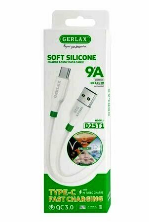 Кабель USB (А) шт. - Type-C шт.  1.0 м  GERLAX D25T (9А silicone ) (6086)