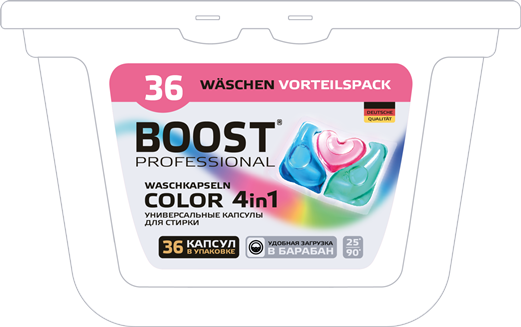 Boost капсулы д/стирки 36 шт 4in1 color (24/кор) (5191)