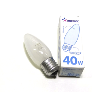 Лампа Космос Е-27 СВЕЧА 40 W 1шт. (10упак/100/кор) (1897)