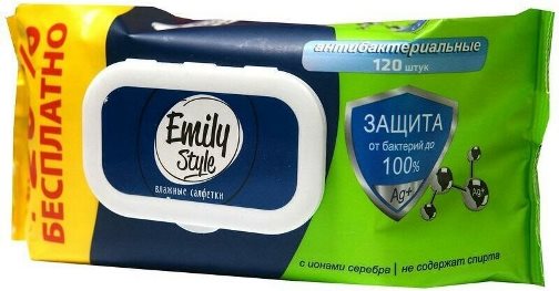 Салф.влаж. Emily Style 100+20 лист."Антибактериальные." Клапан (16/кор) (1508)