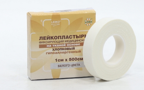 Лейкопластырь Leiko катушка 1см*500см на ткан.основе хлопковый-гипоаллергенный   (0035)