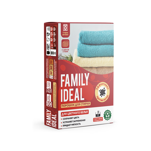 Порошок д/стирки (авт) 0,35 кг color Family Ideal  (24/кор) (4385)