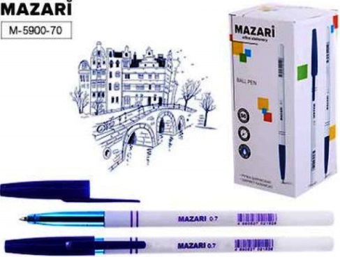Ручка шариковая синяя Mazari  0.7 мм (50/упак) (М-5900-70) (1526)