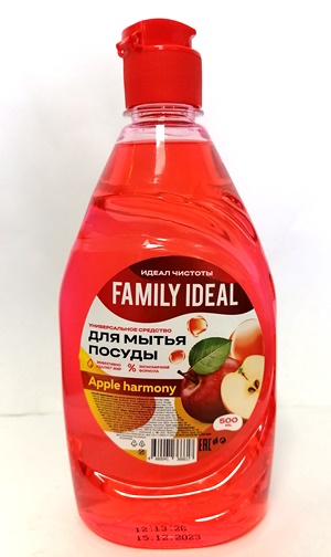 Ср-во д/мытья посуды 500 мл Яблоко Family Ideal {12/кор} (6617)
