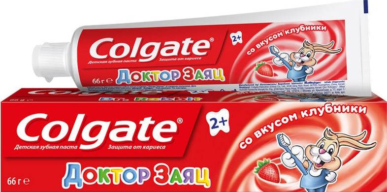 Зубная паста Colgate Доктор Заяц вкус Клубники детская