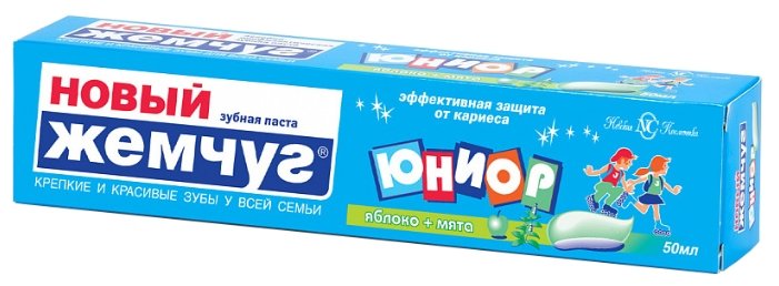 Зубная паста Новый Жемчуг Юниор Яблоко и мята от 7 до 14 лет 50 мл