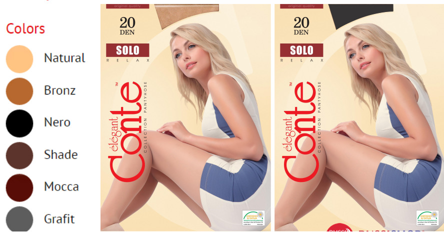 CONTE SOLO 20ден.черн. №6 колготки. (10/кор)