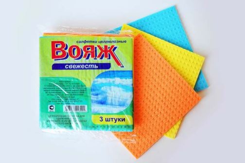 Салфетка ВОЯЖ кухонная ВЛАГОВПИТЫВАЮЩАЯ 3*1шт. (6094)