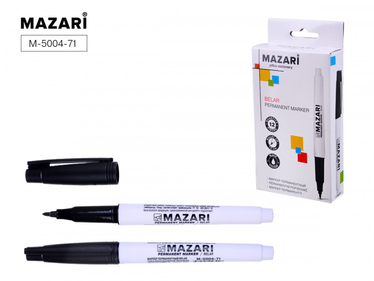 Маркер тонкий "Mazari Beler" чёрный (м-5004-71) (12/упак) 1шт.