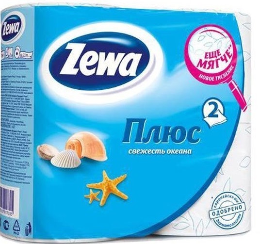Туалетная бумага Zewa Плюс Свежесть Океана двухслойная