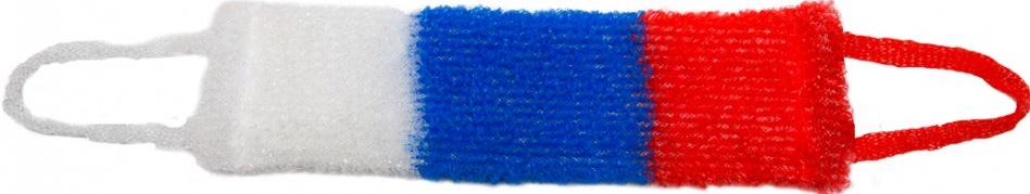 Мочалка д/ тела ДЛИНАЯ С РУЧКАМИ ФЛАГ. (100шт).1шт.