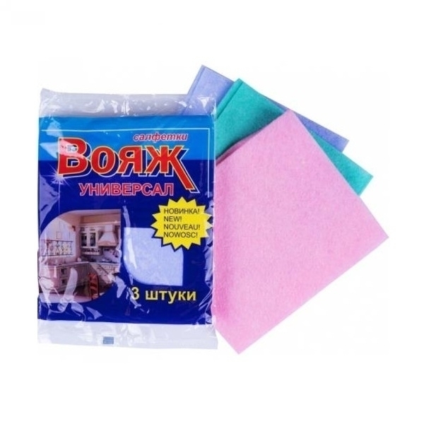 Салфетка ВОЯЖ вискозная 3*1шт.