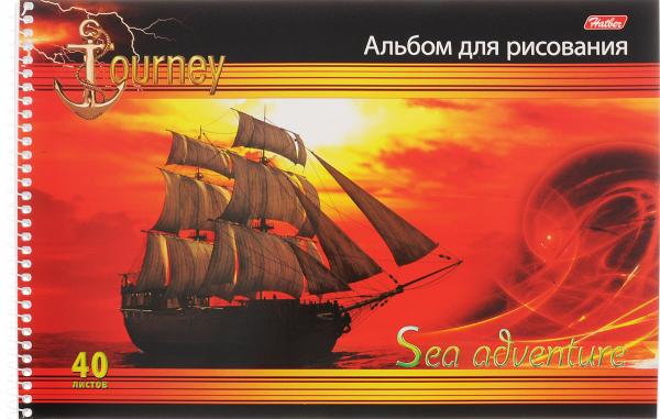 Альбом д/рисов.40л. ХАТБЕР СПИРАЛЬ боковая (5/спайке)