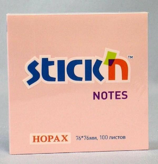 Бумага для заметок самокл. Horax 76*76 100л. пастель розовый.