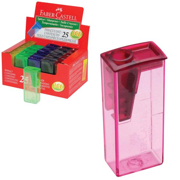 Точилка FABER-CASTELL, с контейнером, прямоугольная, пластиковая.