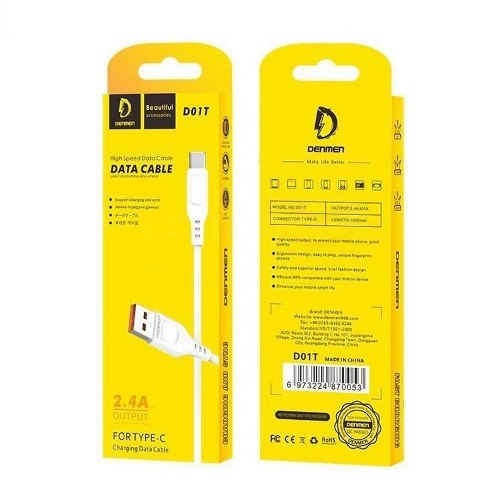 Кабель USB (А) шт. - Type-C шт.  1.0 м  Denmen D01T (0053)
