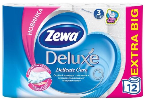 Туал.бум "ЗЕВА Deluxe" Белая 3-х слоя. 12*1шт!!!! .(7/упак) (9779)