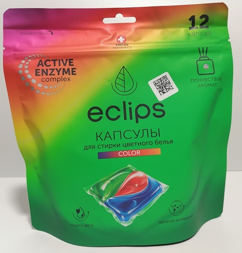Капсулы д/стирки ECLIPS Color 12шт п/е (24/кор) (0217)